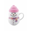 Кружка с крышкой Снеговик - розовые щечки - Фото № 6