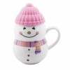 Кружка с крышкой Снеговик - розовые щечки - Фото № 7
