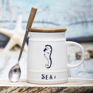 Кружка с крышкой Морской конек