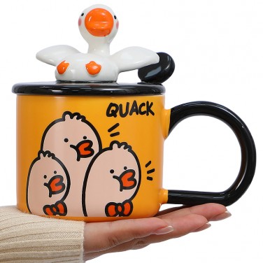 Кружка с ложечкой Гуси-лебеди