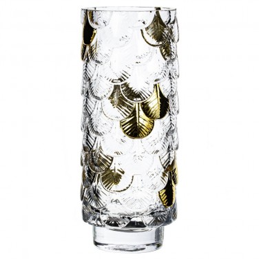 Стеклянная ваза Серебряный лист