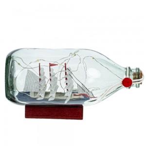 Модель корабля в бутылке Флагман (с подсветкой)