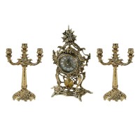 Часы каминные с канделябрами Жаклин