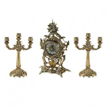 Часы каминные с канделябрами Жаклин
