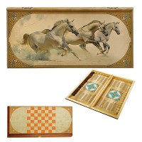 Подарочные нарды и шашки Арабский скакун