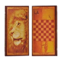Подарочные нарды и шашки Грозный лев
