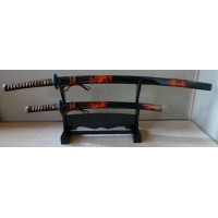 Набор самурайских мечей Красный мрамор