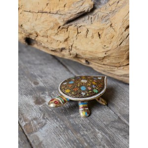 Шкатулка Цветная черепаха (латунь)