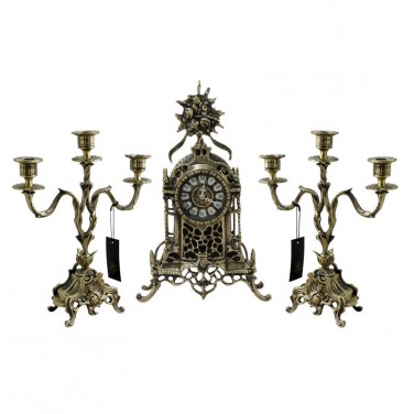Часы каминные с канделябрами Эркер