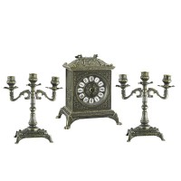 Часы каминные с канделябрами Азалия Часы каминные с канделябрами Азалия