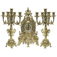 Часы каминные с канделябрами Королевское Барокко