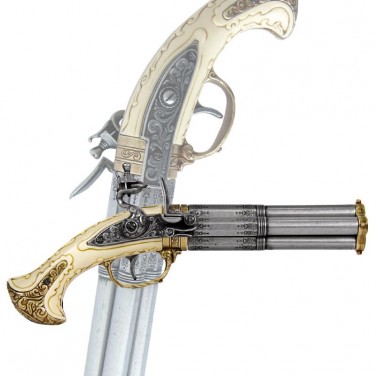 Модель Пистоль 4-х ствольный, системы Флинтлок, 18 век
