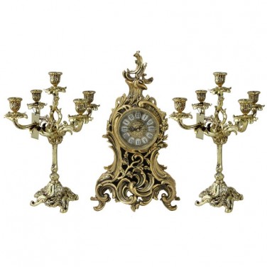 Часы каминные с канделябрами Ревербер