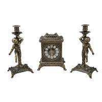 Часы каминные с канделябрами Ангелос