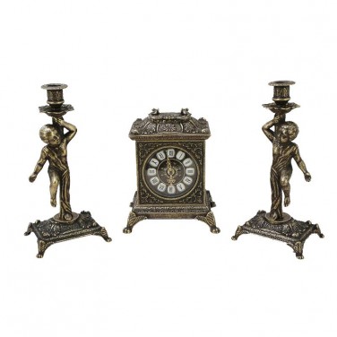 Часы каминные с канделябрами Ангелос