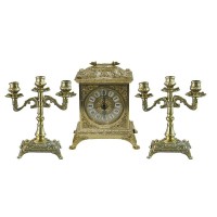 Часы каминные с канделябрами Кэролайн