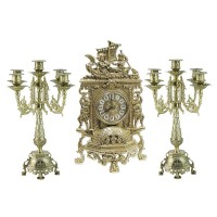 Часы каминные с канделябрами Гастерия