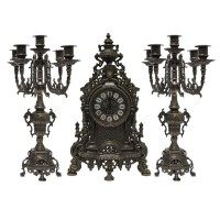 Часы каминные с канделябрами Амарант