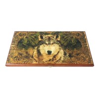 Подарочные нарды и шашки Серый вожак Подарочные нарды и шашки Серый вожак