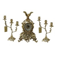 Часы каминные с канделябрами Кондор