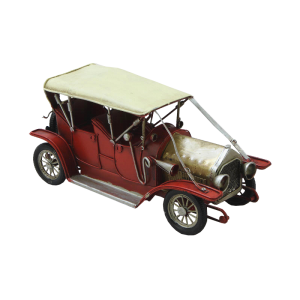 Фигурка Красное ретро-авто с белой крышей