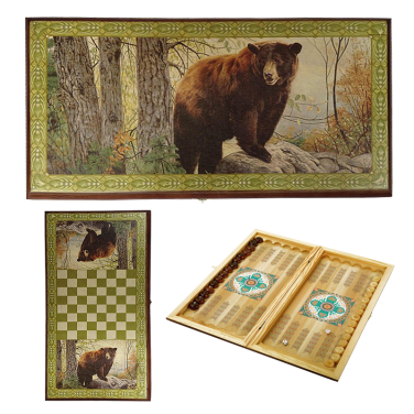 Подарочные нарды и шашки Медведица