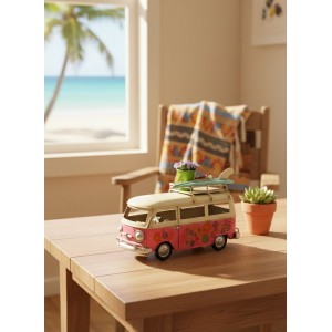 Фигурка Розовый ретро-автобус, 1950–1975 г.