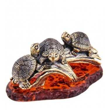 Фигурка Три черепахи (янтарь)