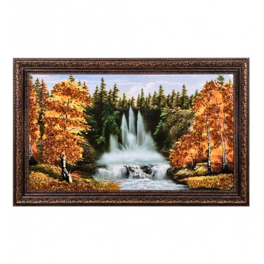Картина Живописный водопад (янтарная крошка)