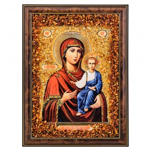 Икона Божией Матери Смоленская (янтарная крошка)