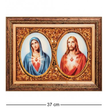 Икона Иисус и Мария (янтарная крошка)