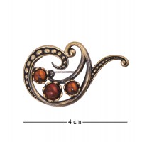 Фигурка - брошь Завиток ландыша (янтарь)