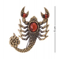 Фигурка - брошь Скорпион с цветком (янтарь)