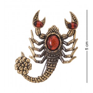 Фигурка - брошь Скорпион с цветком (янтарь)