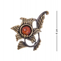 Фигурка - брошь Шиповник (янтарь)