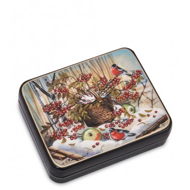 Шкатулка Снегири у рябины (ручная работа)