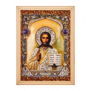 Икона Господь Вседержитель (янтарная крошка)