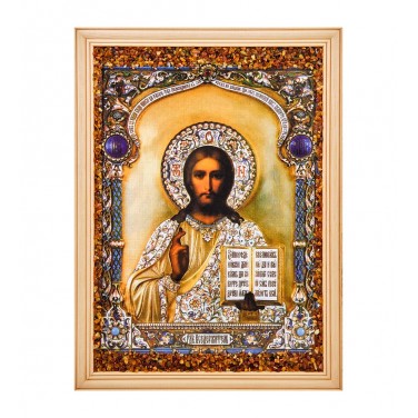 Икона Господь Вседержитель (янтарная крошка)