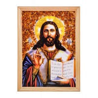 Икона Иисус Христос (янтарная крошка)