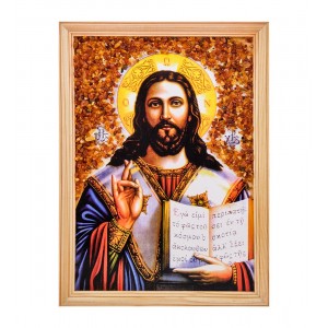 Икона Иисус Христос (янтарная крошка)