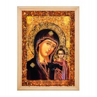 Икона Божия Матерь Казанская (янтарная крошка)