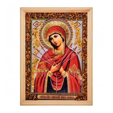 Икона Семистрельная Божией Матери (янтарная крошка) Икона Семистрельная Божией Матери (янтарная крошка)