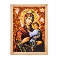 Икона Божией Матери Иверская (янтарная крошка)