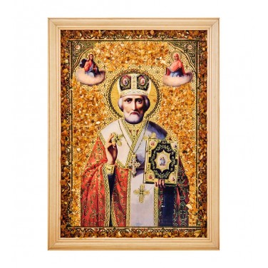 Икона Николай Чудотворец (янтарная крошка) Икона Николай Чудотворец (янтарная крошка)