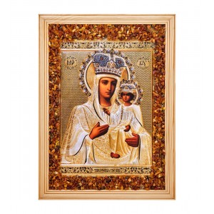 Икона Божией Матери Тамбовская (янтарная крошка)