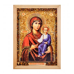 Икона Божией Матери Смоленская (янтарная крошка)