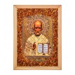 Икона Святой Николай Чудотворец (янтарная крошка)