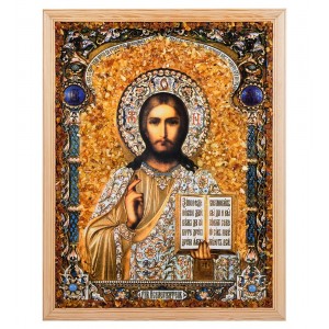 Икона Господь Вседержитель (янтарная крошка) Икона Господь Вседержитель (янтарная крошка)