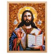 Икона Иисус Христос (янтарная крошка)