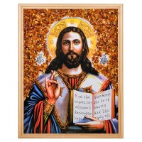 Икона Иисус Христос (янтарная крошка)